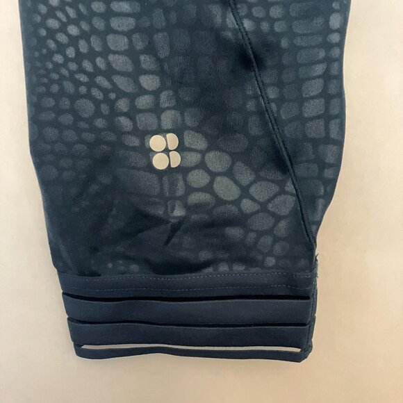 Sweaty Betty Womens Croc Print Embossed 7/8 Athletic Leggings XL Teal Blue NWT - Picture 10 of 13